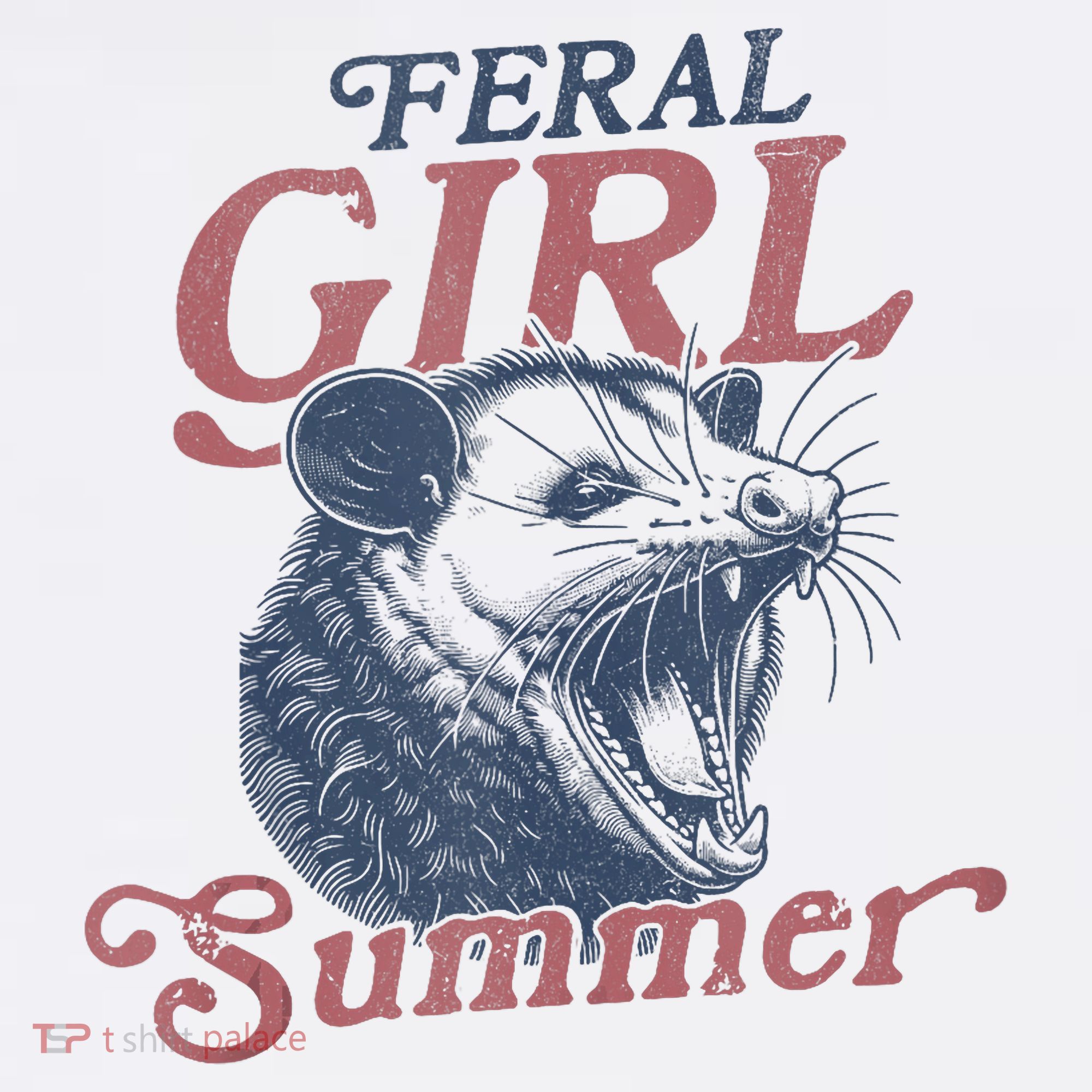 Vintage Feral Girl Summer Opossum T-Shirt