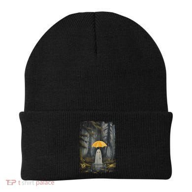 Vintage Floral Ghost Halloween Ghost In The Forest Gothic Beanie
