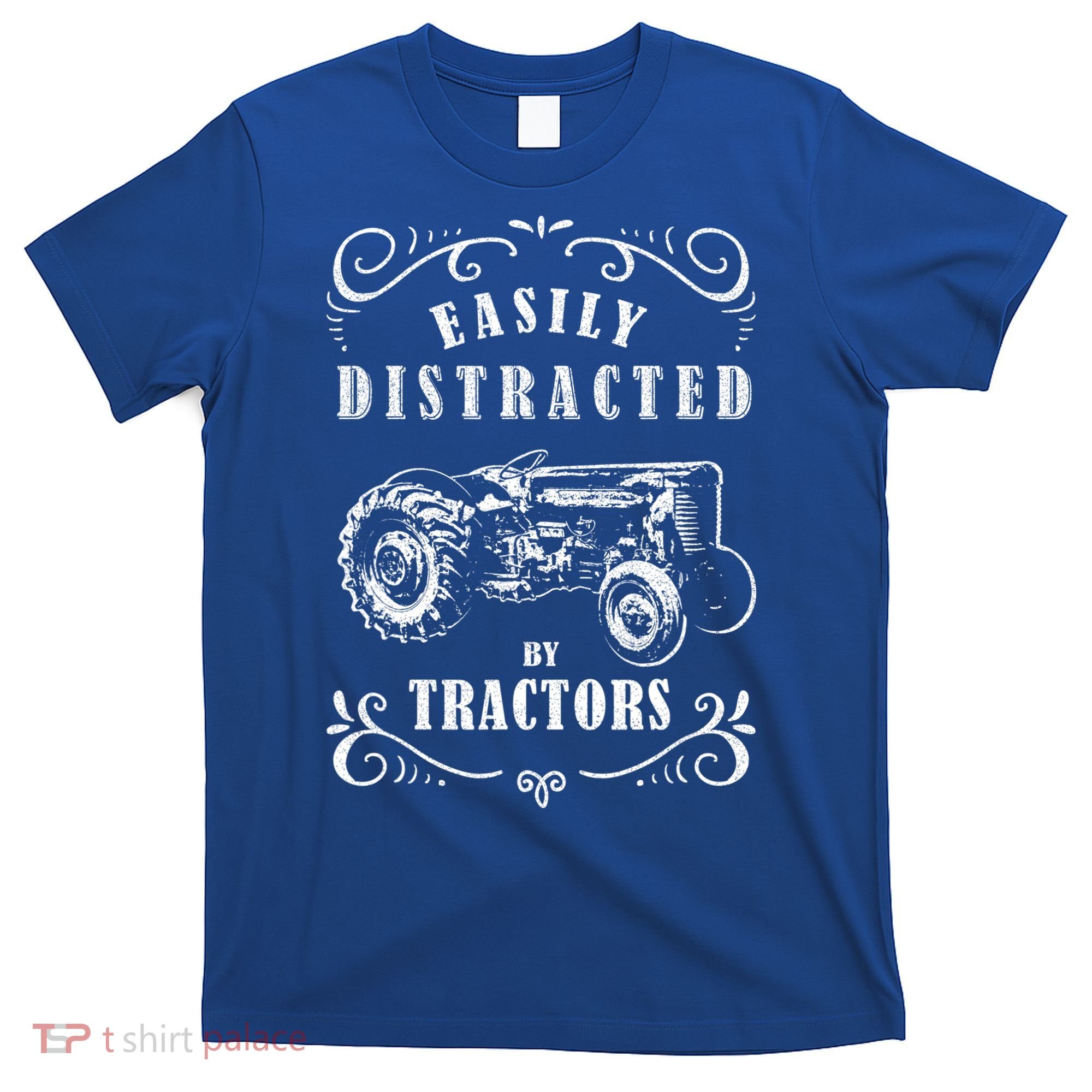 Vintage Funny Graphic Easily Distracted By Tractors Gift T-Shirt