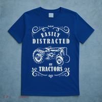Vintage Funny Graphic Easily Distracted By Tractors Gift T-Shirt thumb 5