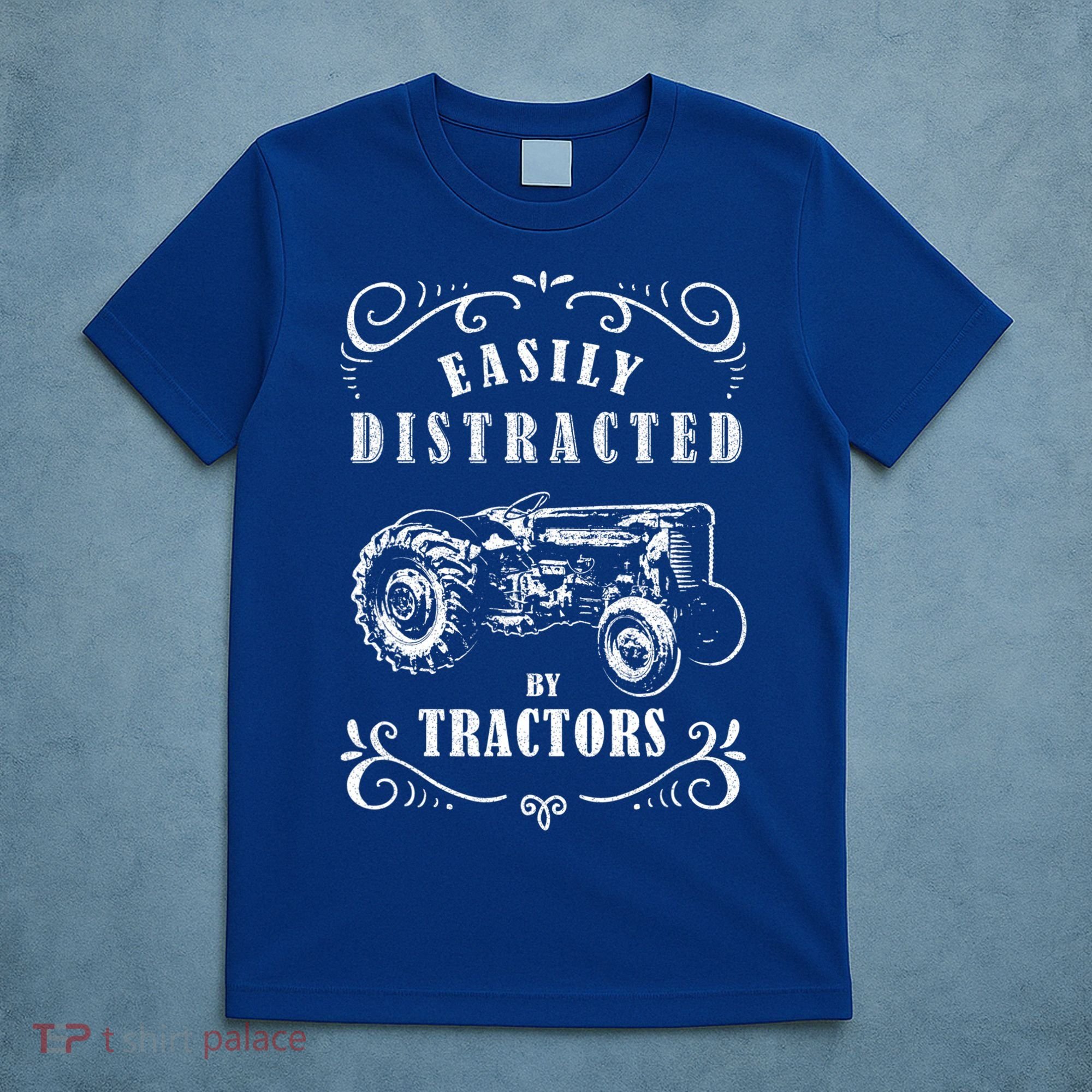 Vintage Funny Graphic Easily Distracted By Tractors Gift T-Shirt