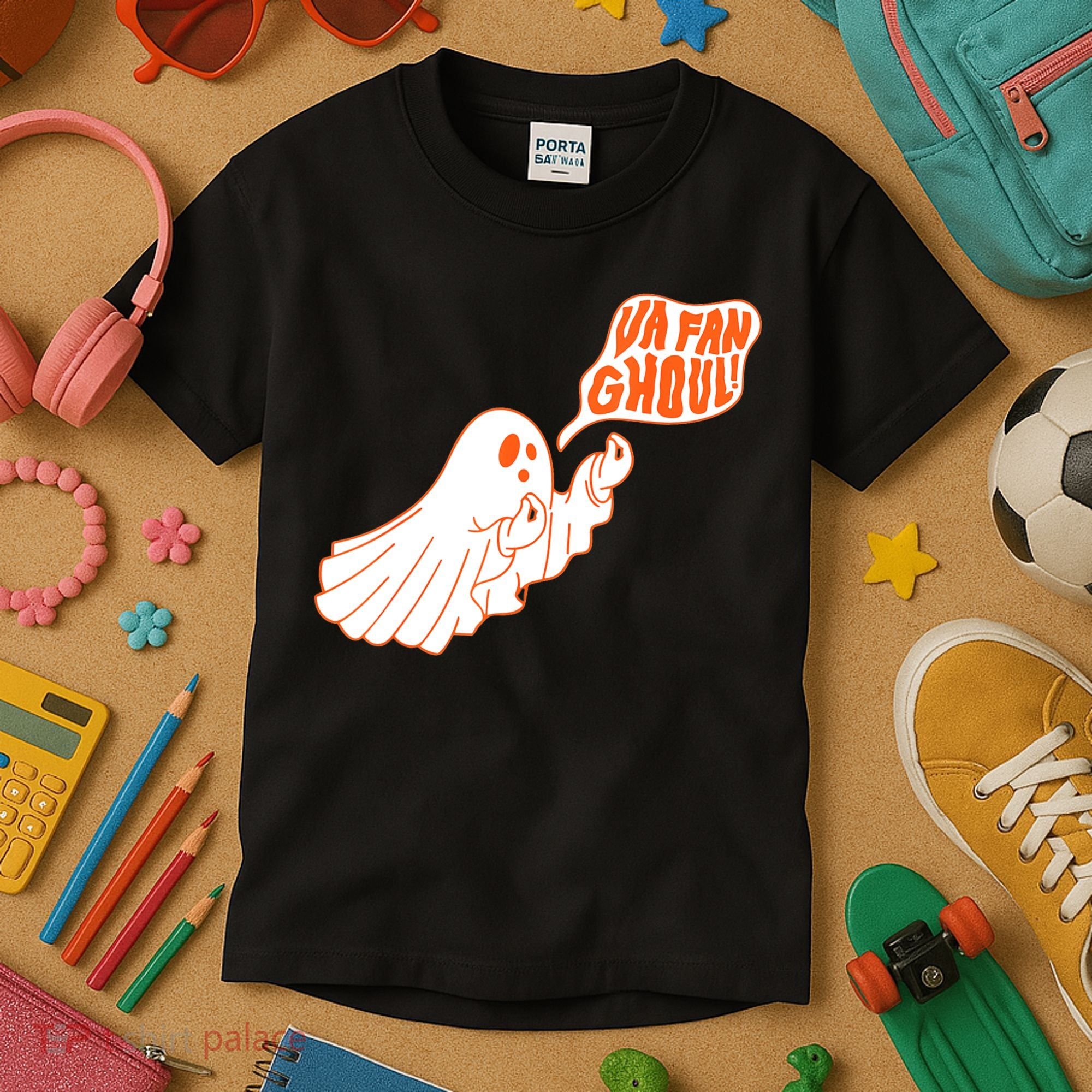 Va Fan Ghoul For Italian Funny Halloween Ghost Kids T-Shirt