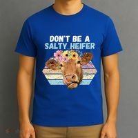 Vintage Farm Humour DonT Be A Salty Heifer Gift Idea Gift T-Shirt thumb 3