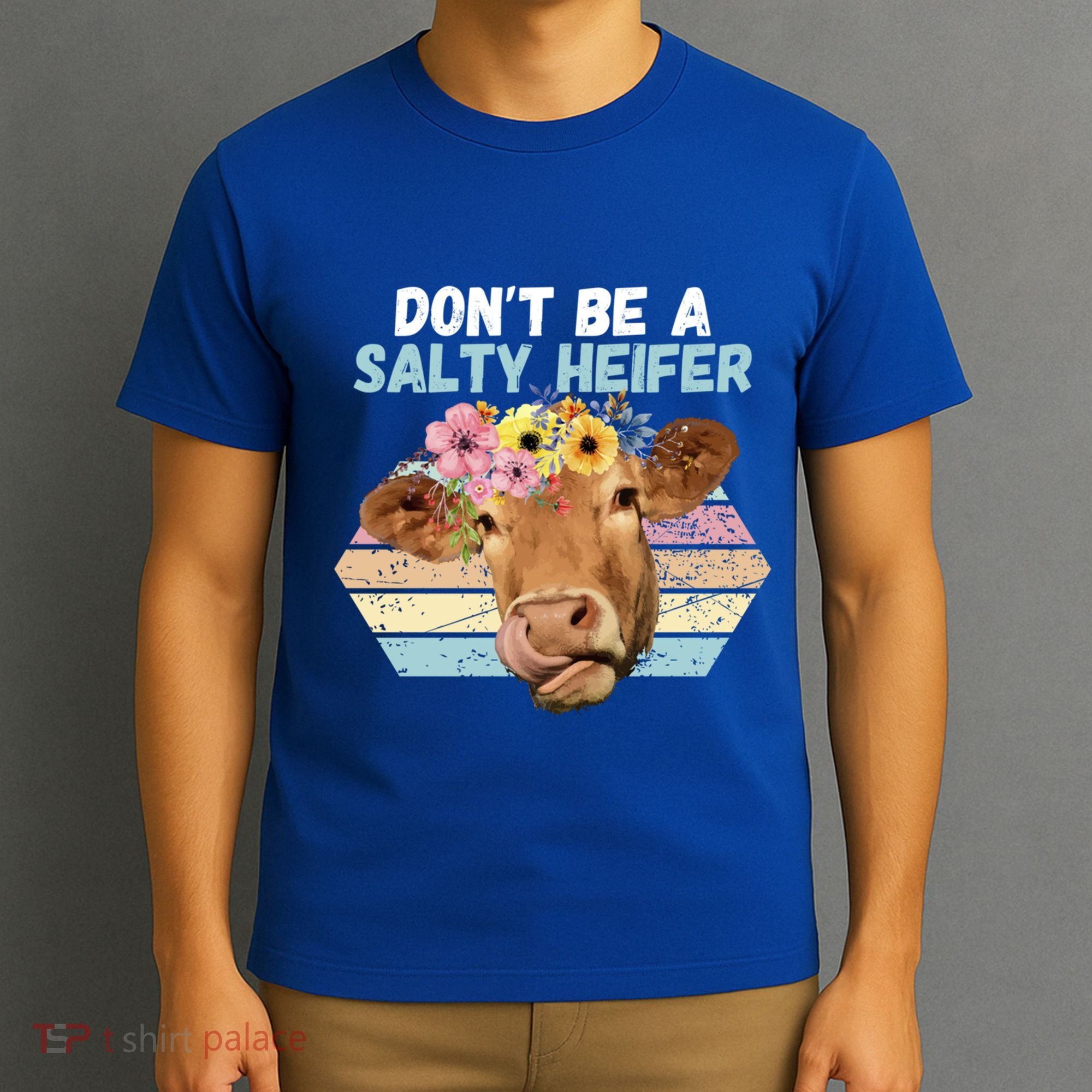 Vintage Farm Humour DonT Be A Salty Heifer Gift Idea Gift T-Shirt
