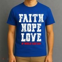 Vintage Faith Hope Love World Aids Day Gift T-Shirt thumb 3
