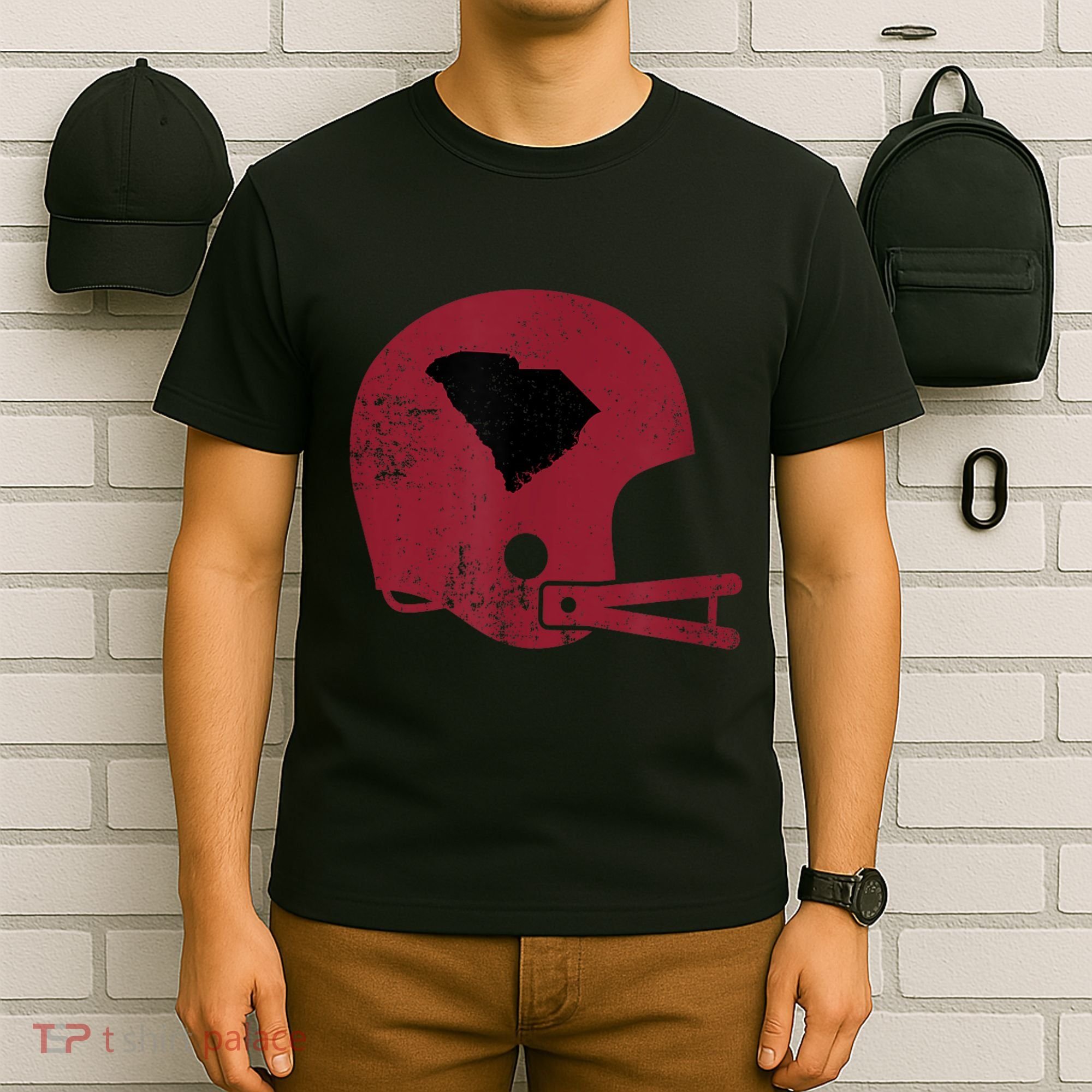 Vintage Football Helmet State Of South Carolina T-Shirt