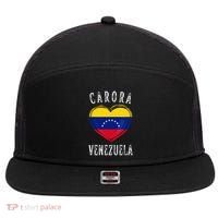 Venezuela Flag Heart Carora City 7 Panel Mesh Trucker Snapback Hat thumb 0