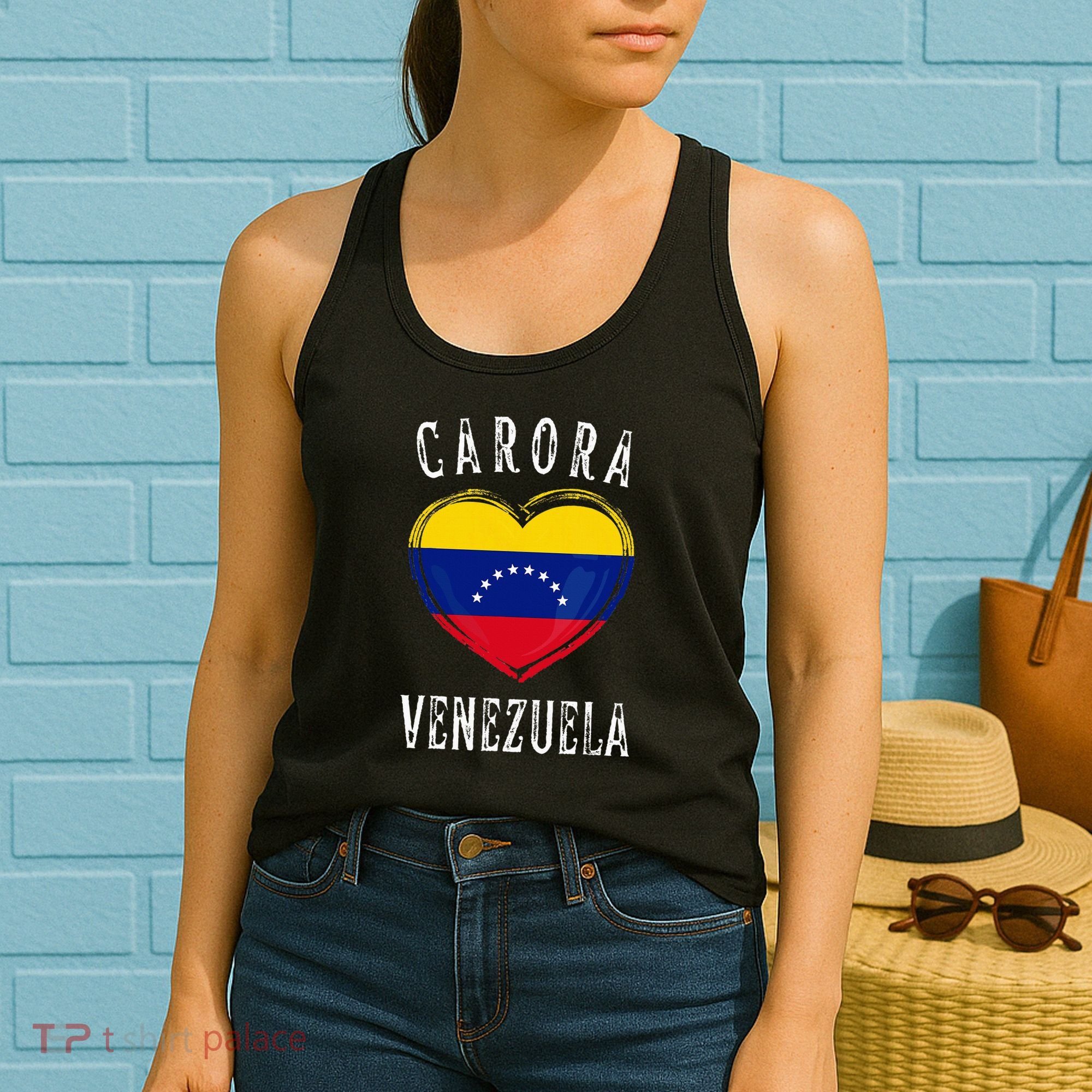 Venezuela Flag Heart Carora City Women's Tank Top