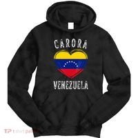 Venezuela Flag Heart Carora City Tie Dye Hoodie thumb 0