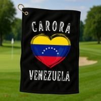 Venezuela Flag Heart Carora City Golf Towel thumb 1