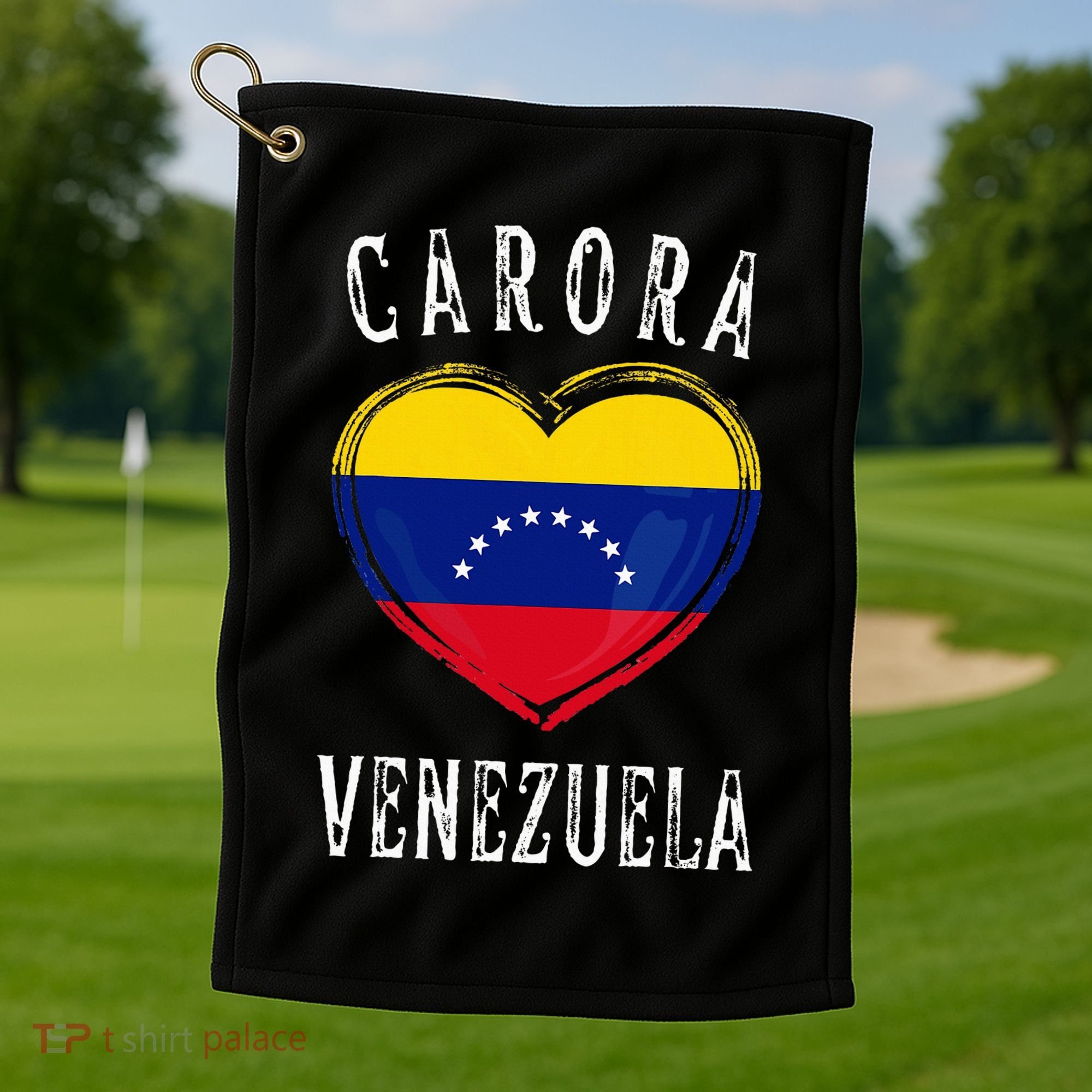 Venezuela Flag Heart Carora City Golf Towel
