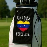 Venezuela Flag Heart Carora City Golf Towel thumb 2