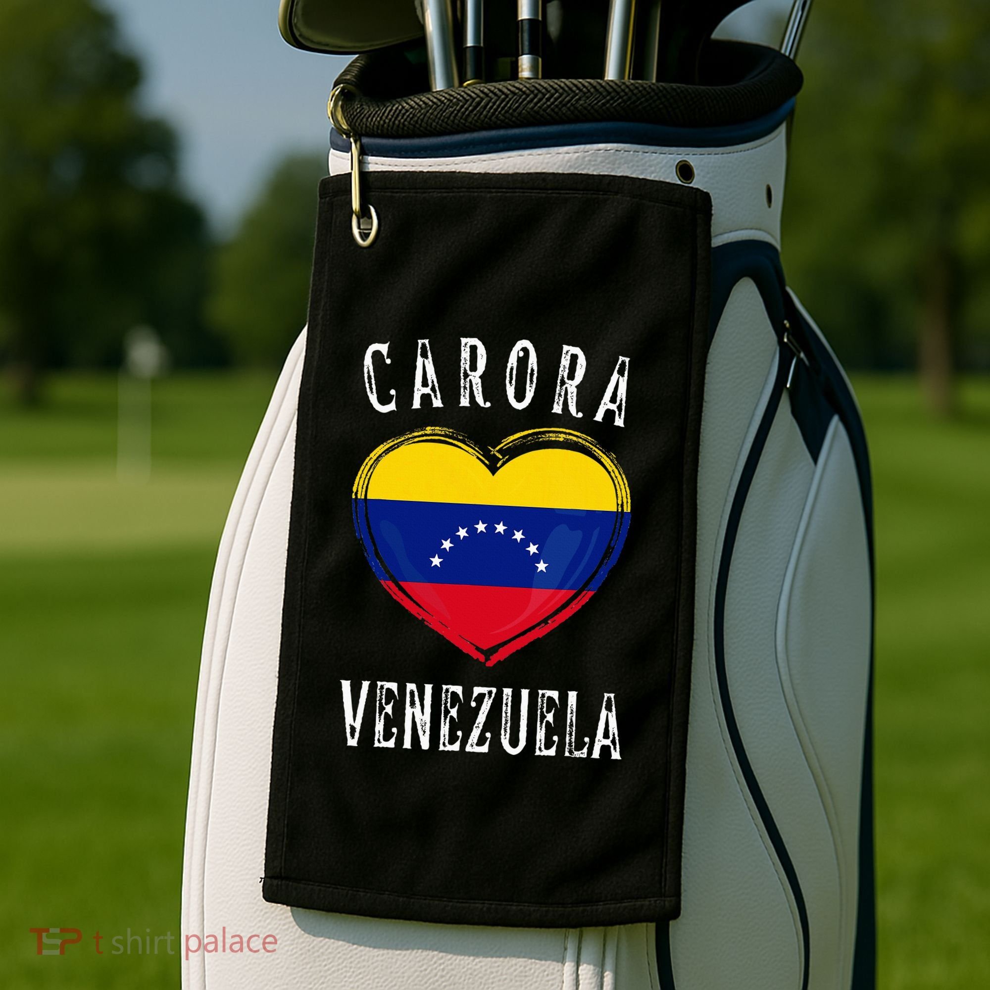 Venezuela Flag Heart Carora City Golf Towel
