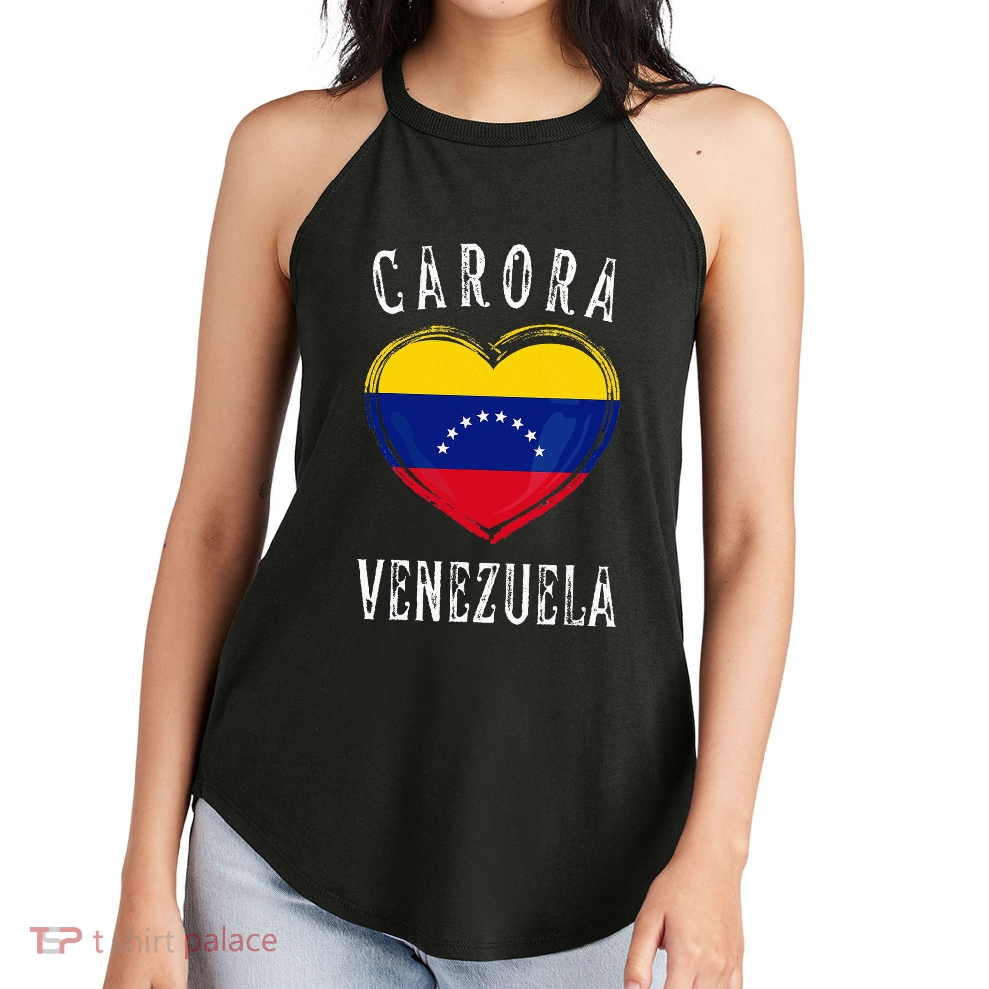 Venezuela Flag Heart Carora City Women's Perfect Tri Rocker Tank
