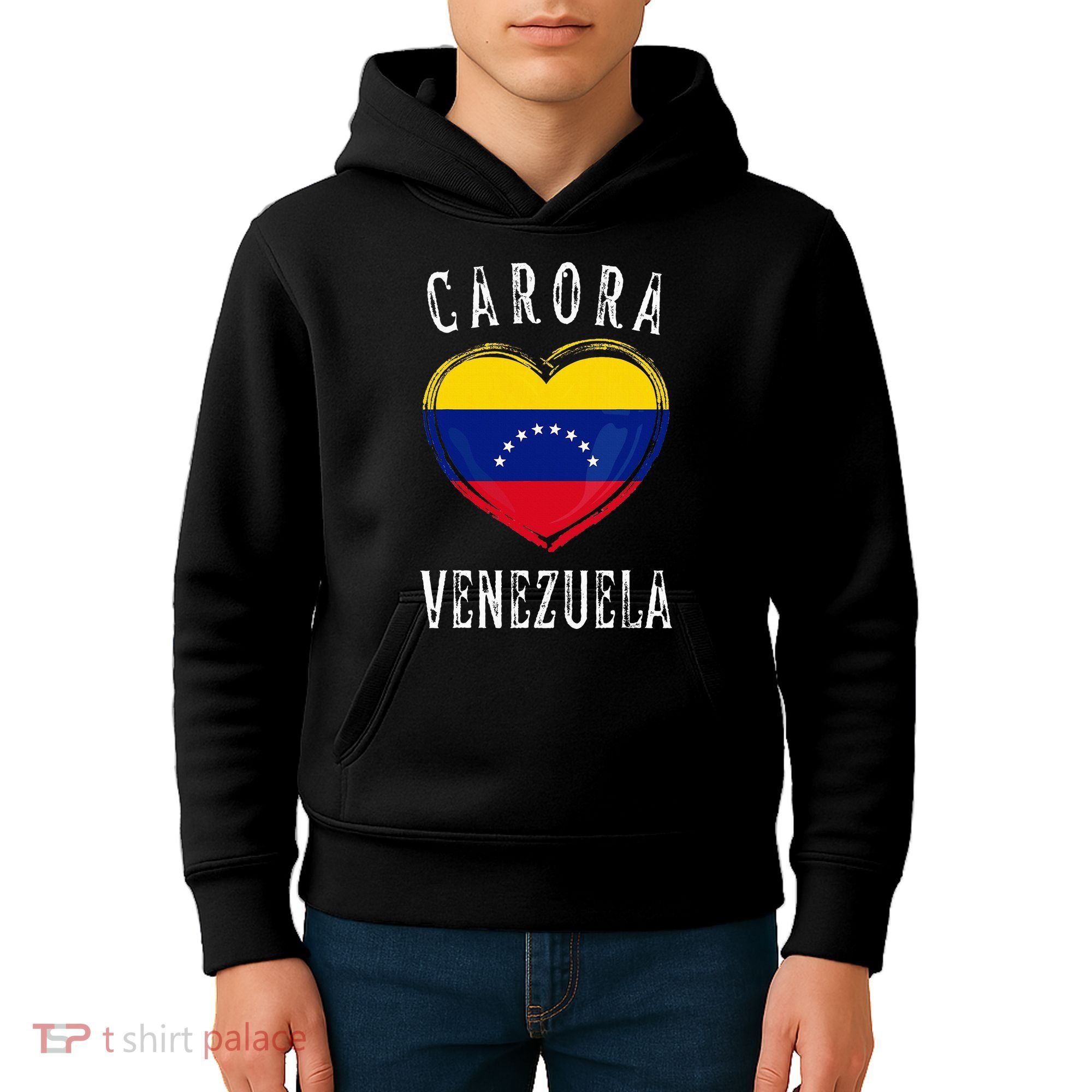 Venezuela Flag Heart Carora City Kids Hoodie