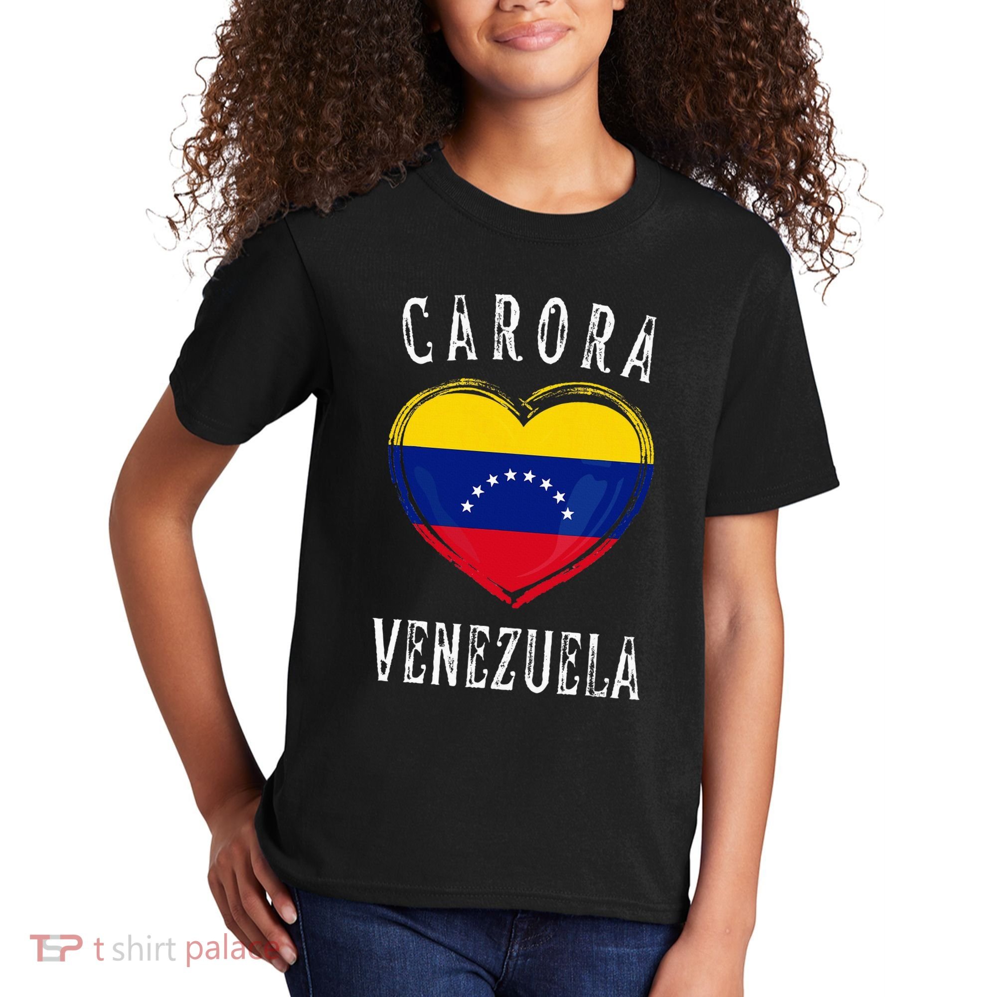Venezuela Flag Heart Carora City Kids T-Shirt