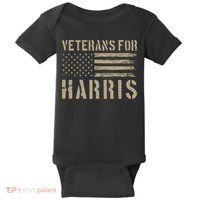 Veterans For Harris 2024 Military Vets Kamala Harris Baby Bodysuit thumb 0