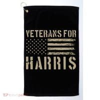 Veterans For Harris 2024 Military Vets Kamala Harris Golf Towel thumb 0