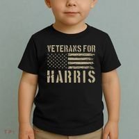 Veterans For Harris 2024 Military Vets Kamala Harris Toddler T-Shirt thumb 2