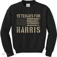 Veterans For Harris 2024 Military Vets Kamala Harris Kids Sweatshirt thumb 0