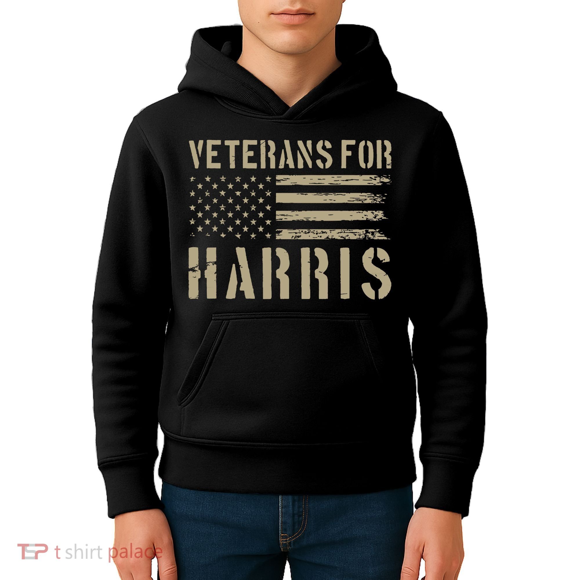Veterans For Harris 2024 Military Vets Kamala Harris Kids Hoodie