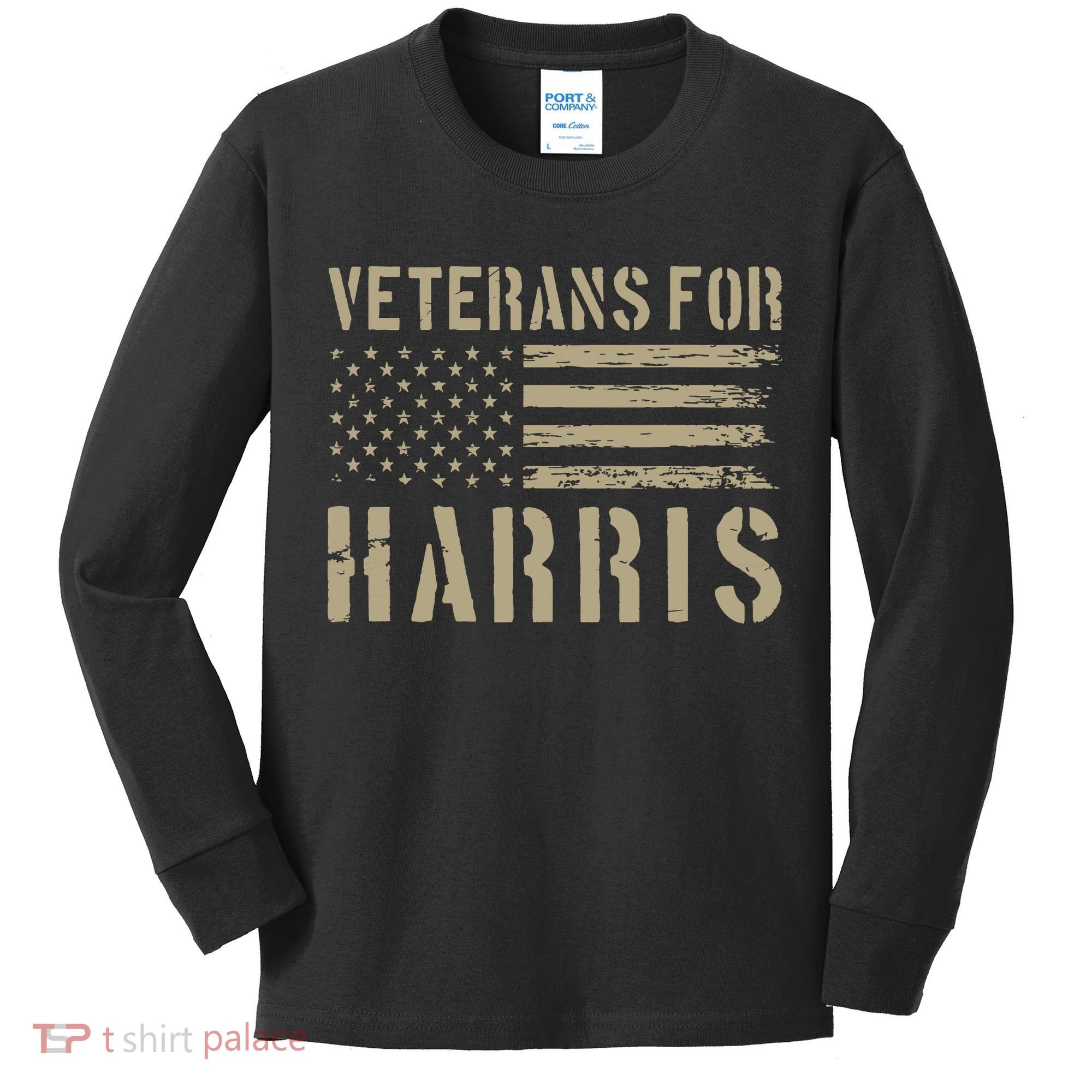 Veterans For Harris 2024 Military Vets Kamala Harris Kids Long Sleeve Shirt