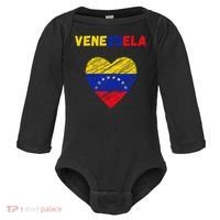 Venezuela Flag Holiday Venezuela Heart Venezuelan Flag Baby Long Sleeve Bodysuit thumb 0