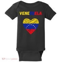 Venezuela Flag Holiday Venezuela Heart Venezuelan Flag Baby Bodysuit thumb 0