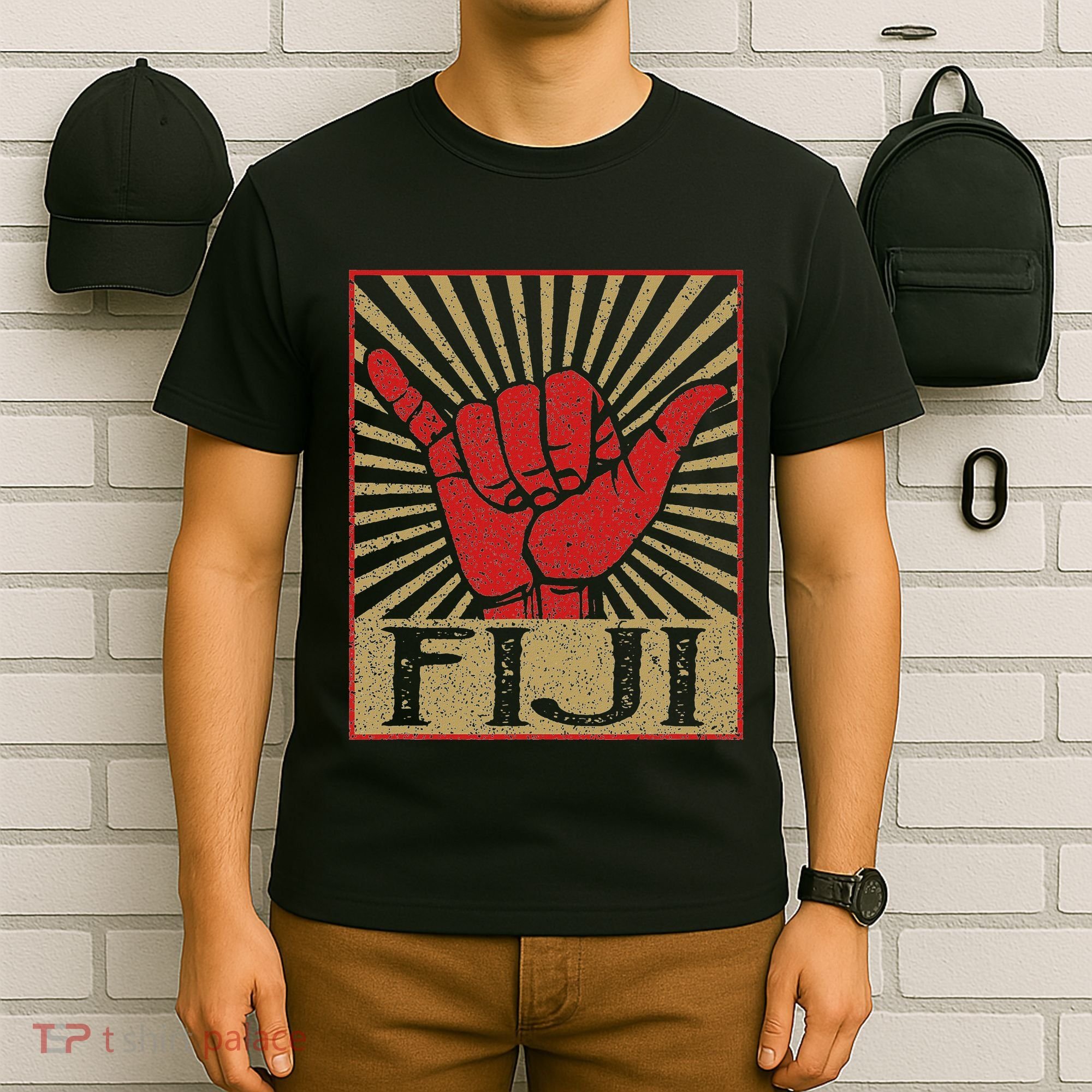 Vintage Fiji Island Surfer Retro Souvenir T-Shirt