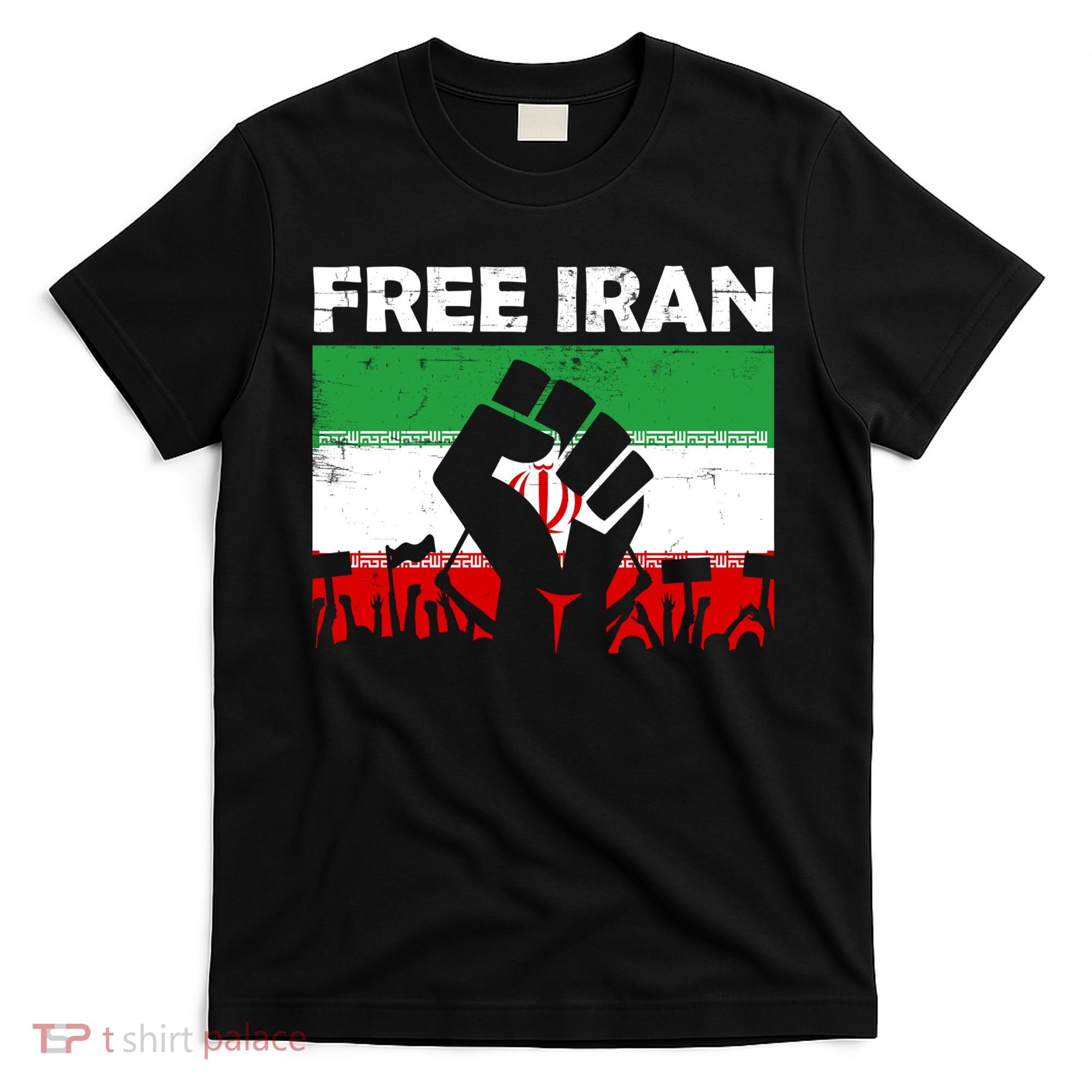 Vintage Free Iran Stand With Women Iranian Flag Raised Hand T-Shirt