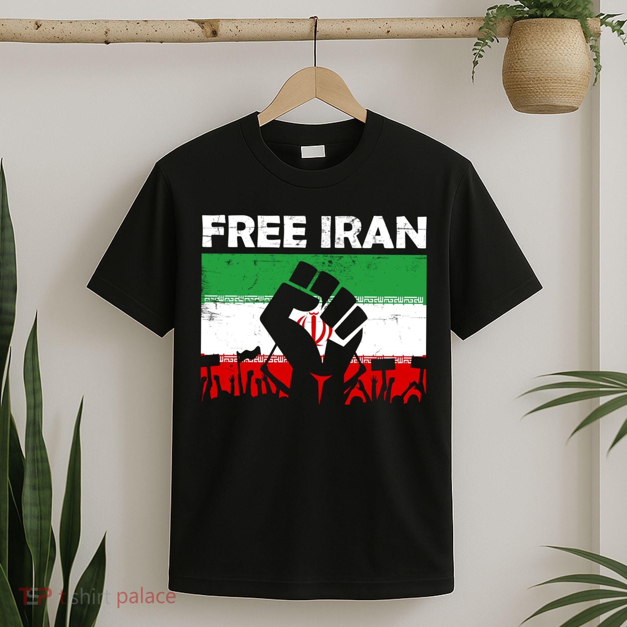 Vintage Free Iran Stand With Women Iranian Flag Raised Hand T-Shirt