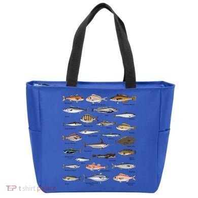 Vintage Fish Identification Chart Fishing Tote Bag