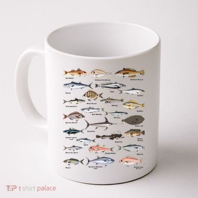 Vintage Fish Identification Chart Fishing Coffee Mug