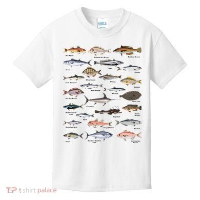 Vintage Fish Identification Chart Fishing Kids T-Shirt