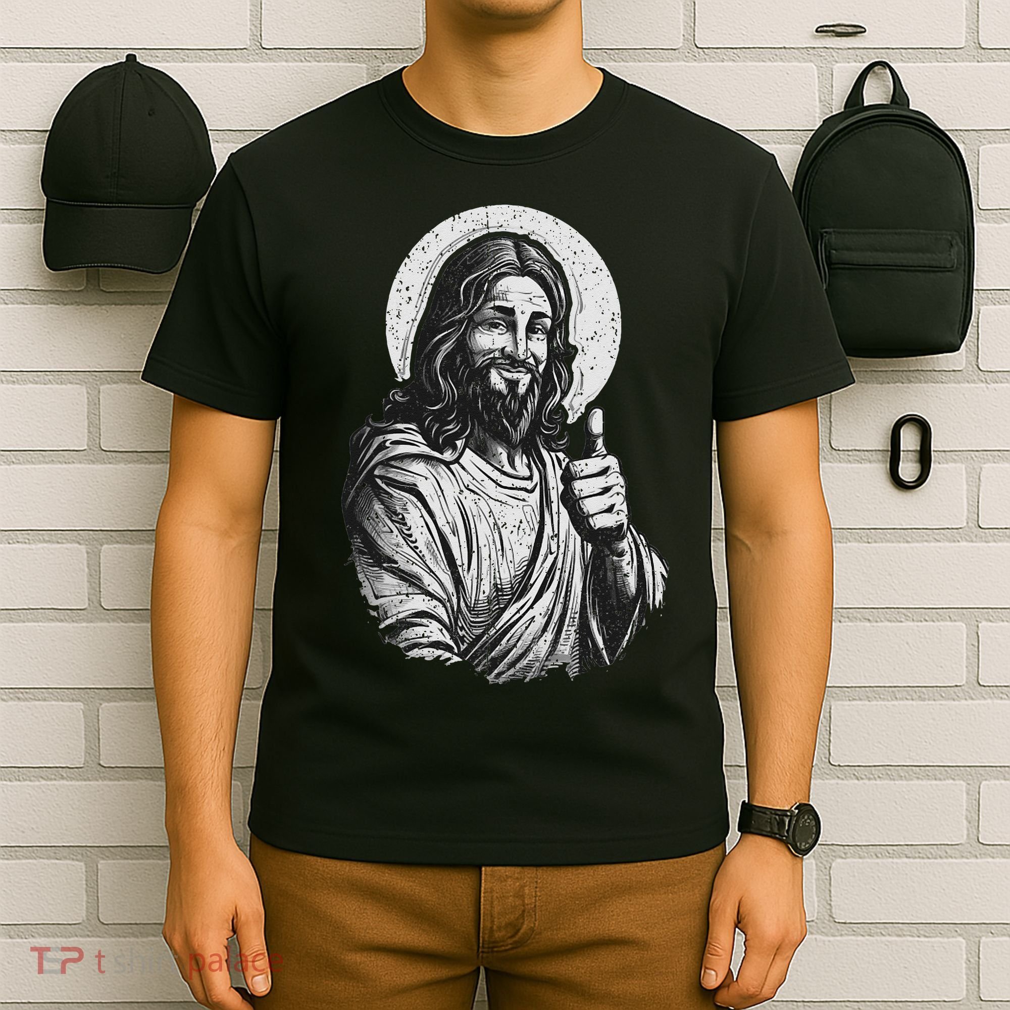 Vintage Friend Jesus Giving A Thumbs Up Jesus T-Shirt