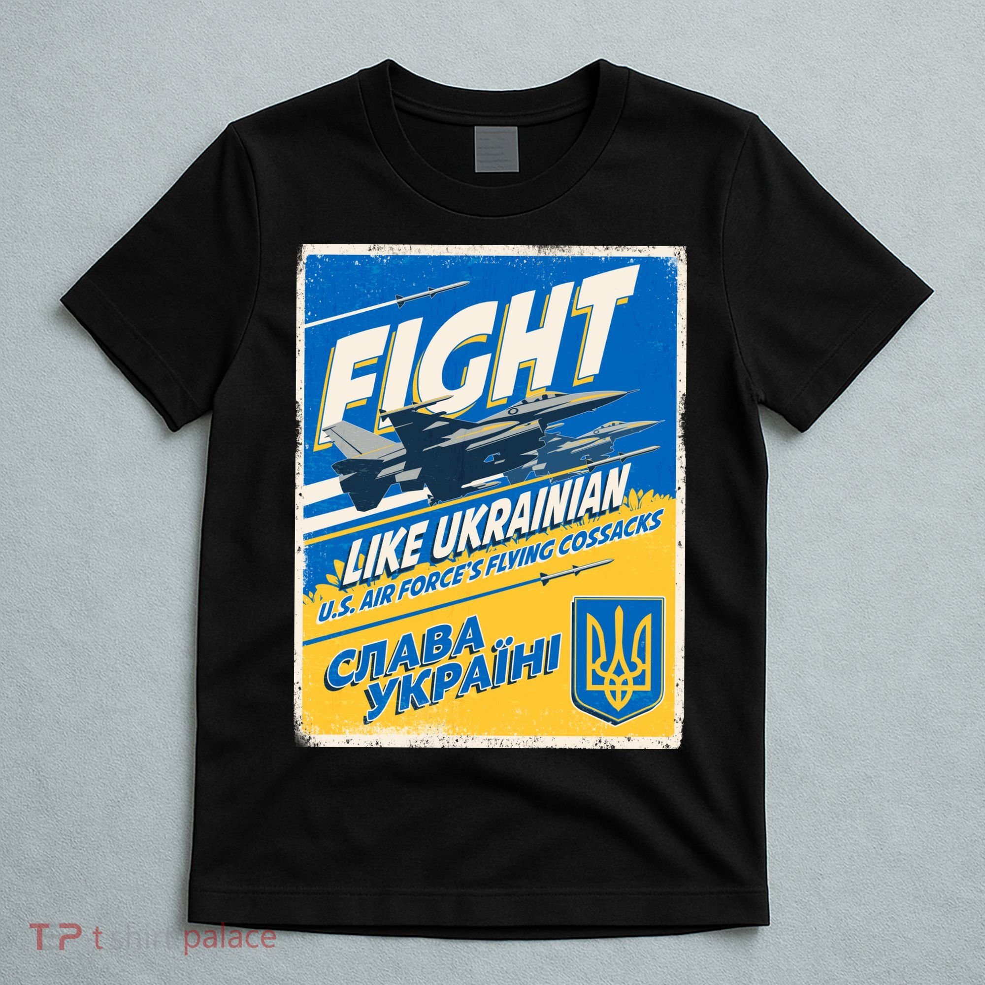 Vintage FIGHT Like Ukrainian US AIR Force's Flying Cossacks Poster T-Shirt