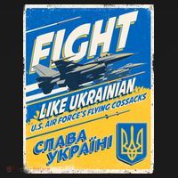 Vintage FIGHT Like Ukrainian US AIR Force's Flying Cossacks Poster T-Shirt thumb 7