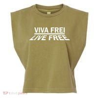 Viva Frei Live Free Garment-Dyed Women's Muscle Tee thumb 0