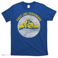 Vintage Fight Like Ukrainians Flag Gift T-Shirt thumb 0