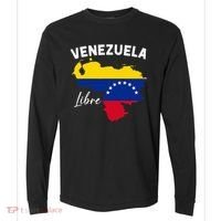 Venezuela Flag Map Proud American Venezuelan Venezuela Libre Comfort Colors Heavyweight Long Sleeve T-Shirt thumb 0