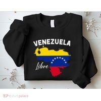 Venezuela Flag Map Proud American Venezuelan Venezuela Libre Sweatshirt thumb 2