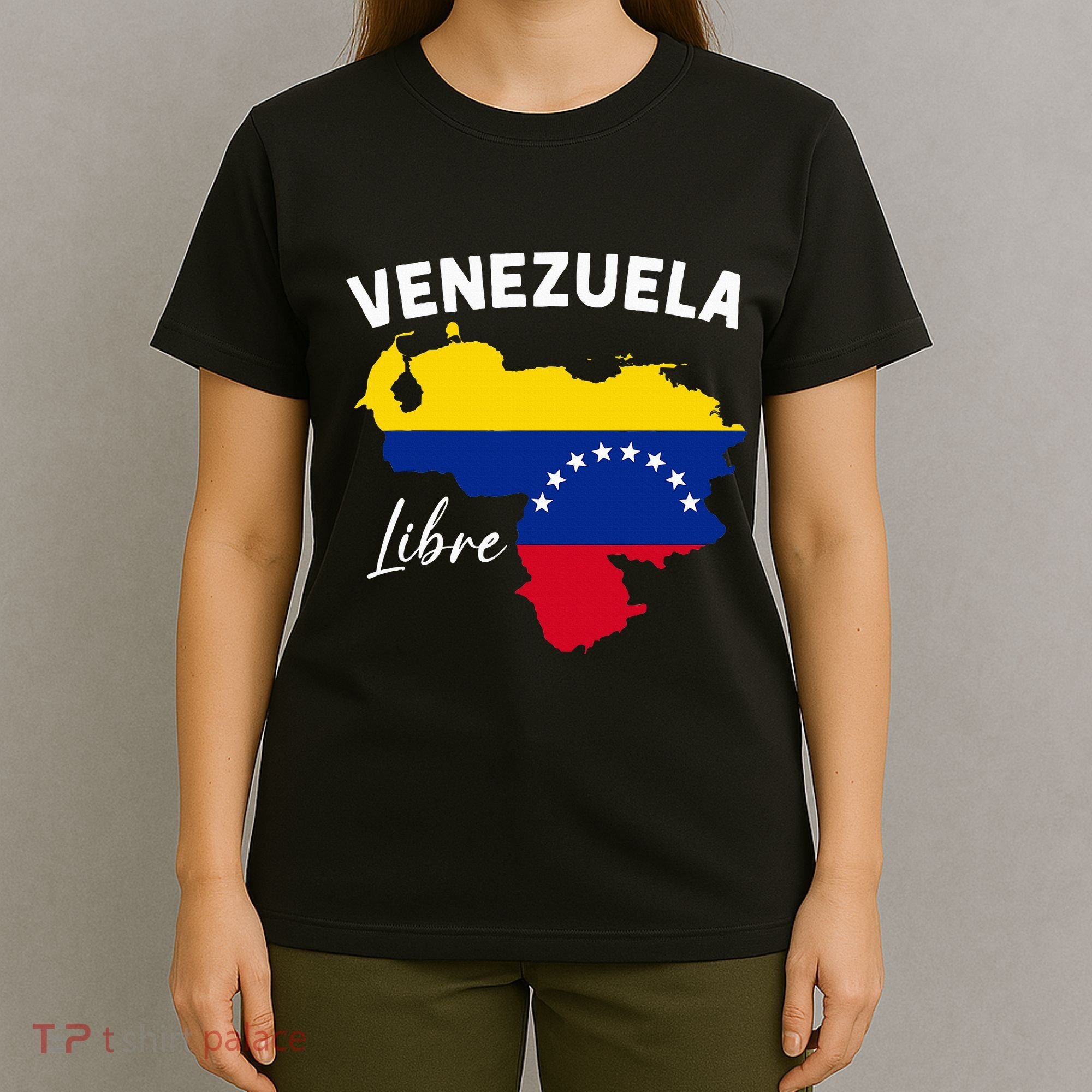 Venezuela Flag Map Proud American Venezuelan Venezuela Libre T-Shirt