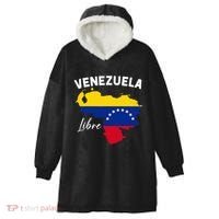 Venezuela Flag Map Proud American Venezuelan Venezuela Libre Hooded Wearable Blanket thumb 0