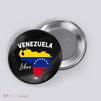 Venezuela Flag Map Proud American Venezuelan Venezuela Libre Button thumb 0