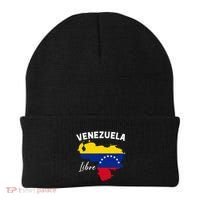 Venezuela Flag Map Proud American Venezuelan Venezuela Libre Beanie thumb 0
