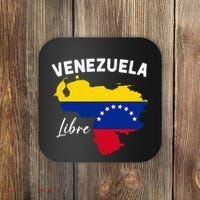 Venezuela Flag Map Proud American Venezuelan Venezuela Libre Coaster thumb 0
