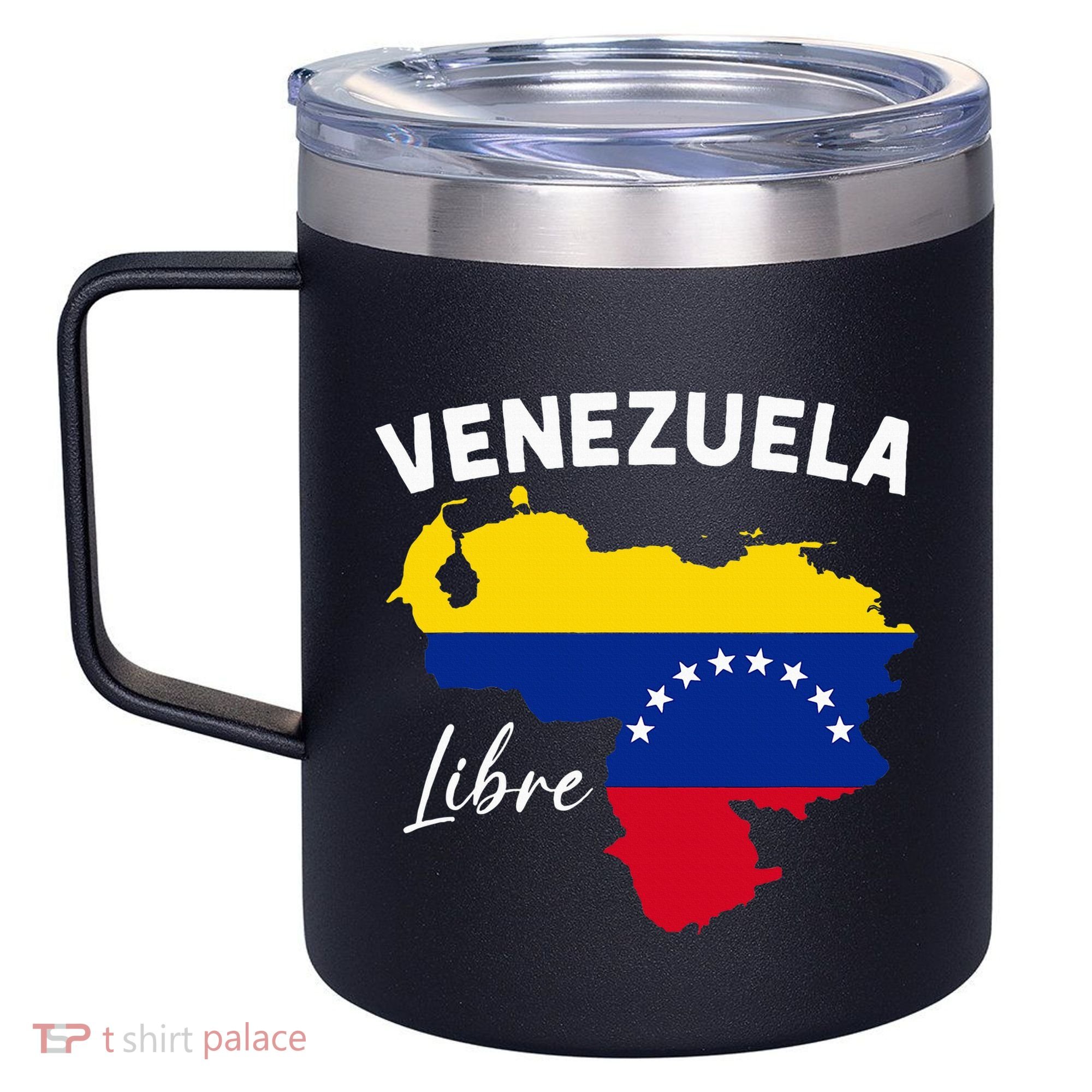 Venezuela Flag Map Proud American Venezuelan Venezuela Libre 12oz Stainless Steel Coffee Mug