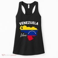 Venezuela Flag Map Proud American Venezuelan Venezuela Libre Women's Tank Top thumb 0