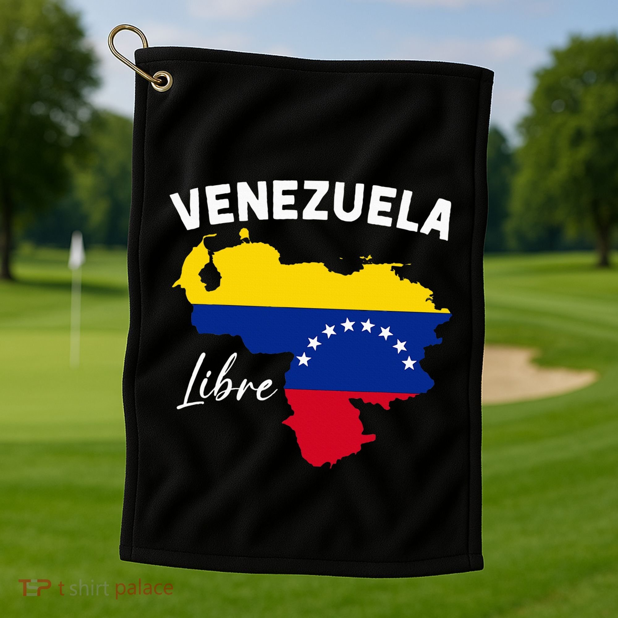 Venezuela Flag Map Proud American Venezuelan Venezuela Libre Golf Towel