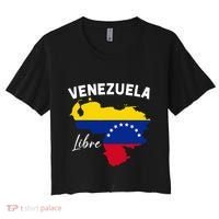 Venezuela Flag Map Proud American Venezuelan Venezuela Libre Women's Crop Top Tee thumb 0